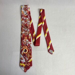 Vintage 90s Ralph Marlin Mens OS Burgundy Washington Redskins NFL Graphic Tie